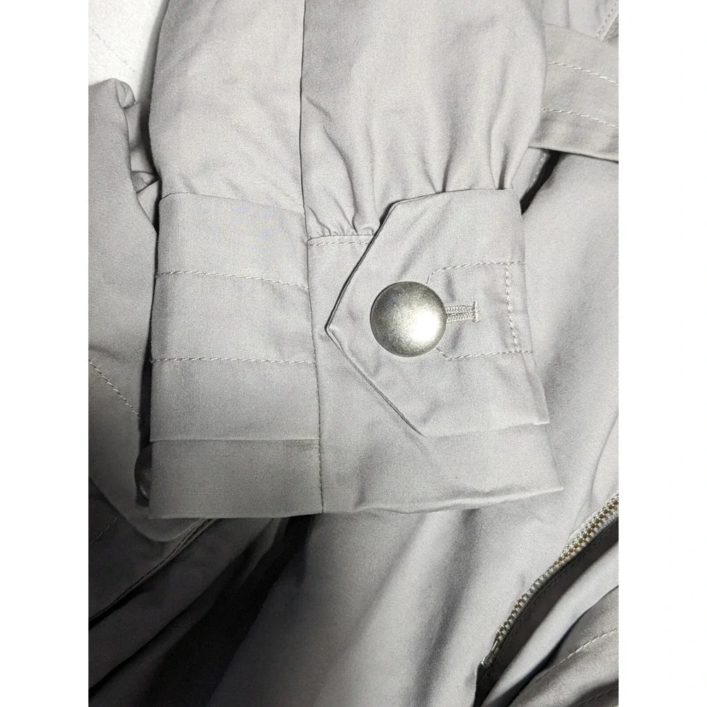 TED BAKER LONDON Women Size 2 Gray Belted Lined Full Zip Trench Coat - Picture 14 of 16